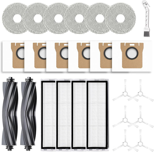 Replacement Accessories Kits for Dreame L10 Ultra/ L10S Ultra | Vacuum Parts Includes 2 Main Brushes, 4 HEPA Filters, 6 Mop Pads, 6 Bags & 6 Side Brushes. NOT for L10S Pro Ultra Heat