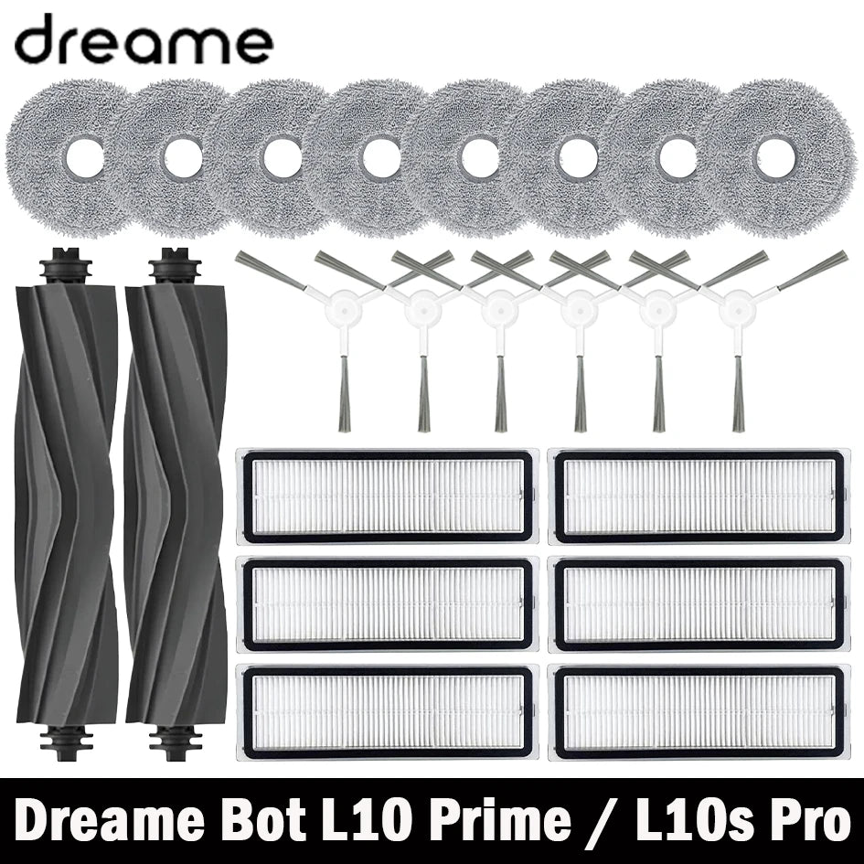 Dreame Bot L10 Prime / L10S Pro / L10 Pro Parts Accessories Main Brush Side Brush Hepa Filter Mop Cloth Replacement Spare
